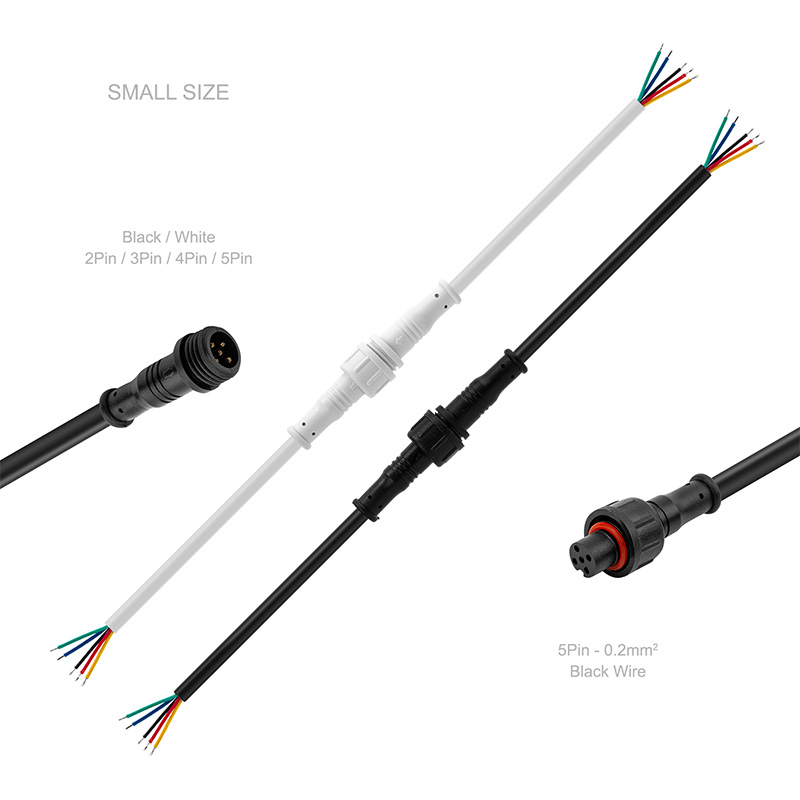 2/3/4/5 PIN Waterproof IP68 Male To Female Outdoor LED Strip Connector-5 Pairs Per Package 2/3/4/5 PIN Waterproof IP68 Male To Female Outdoor LED Strip Connector-5 Pairs Per Package